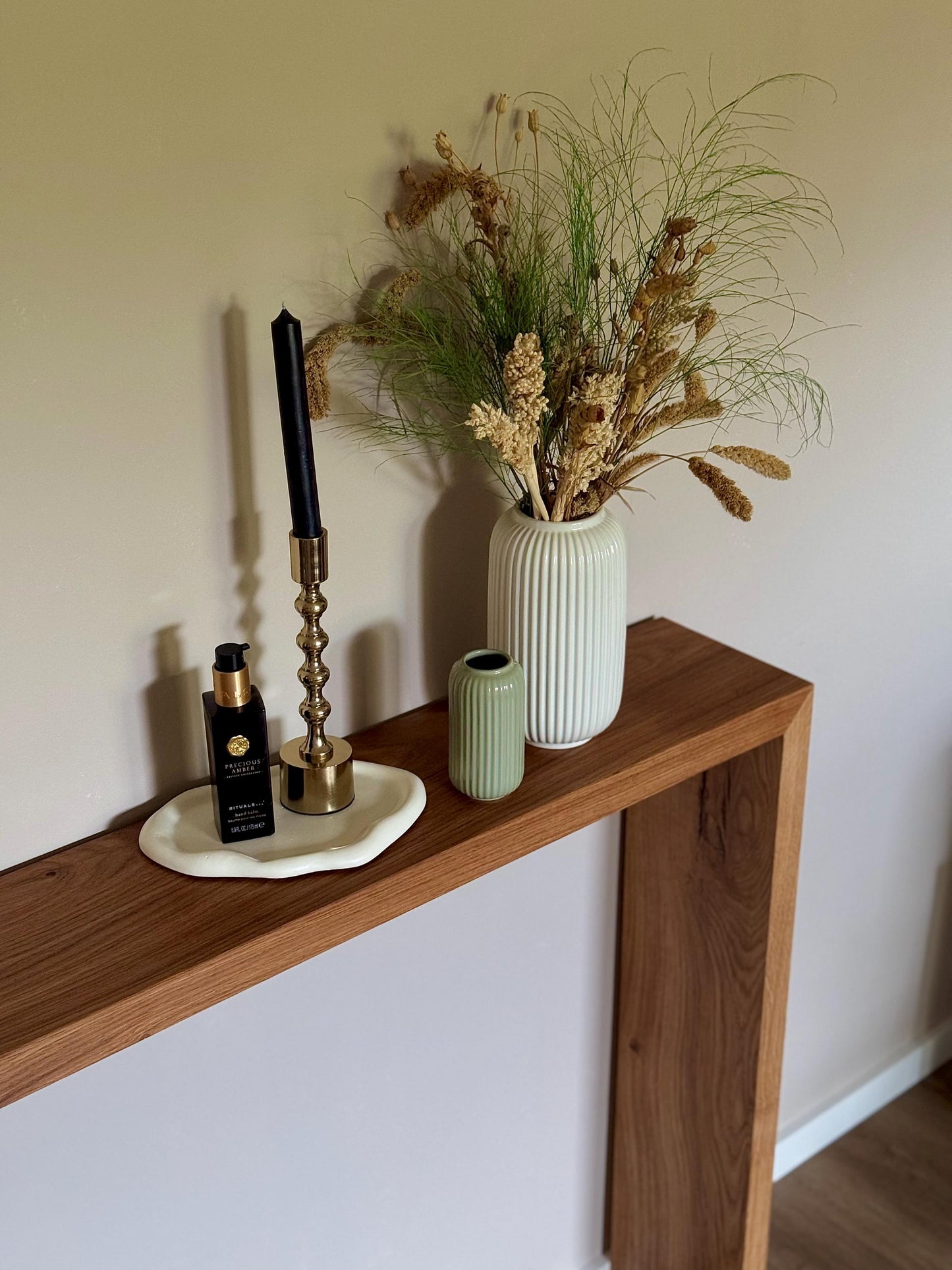 Minimalistische Wandkonsole aus Massivholz | Eichenholz Konsole | Handgefertigte Flurkonsole | Moderner Konsolentisch