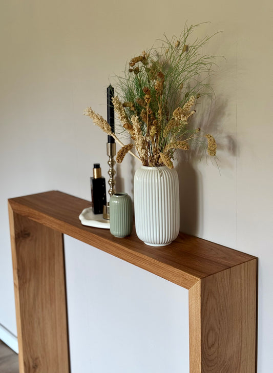 Minimalistische Wandkonsole aus Massivholz | Eichenholz Konsole | Handgefertigte Flurkonsole | Moderner Konsolentisch