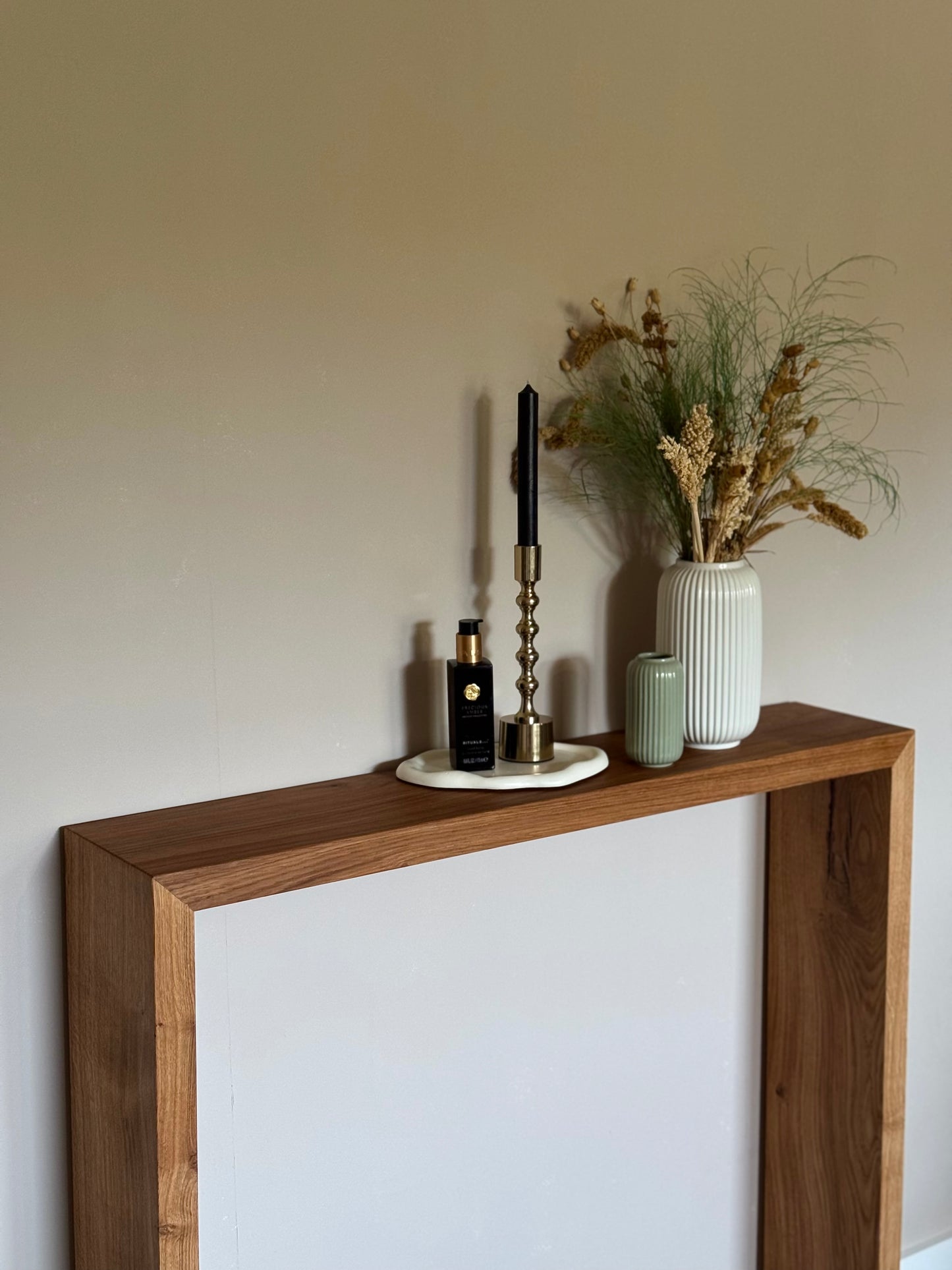 Minimalistische Wandkonsole aus Massivholz | Eichenholz Konsole | Handgefertigte Flurkonsole | Moderner Konsolentisch