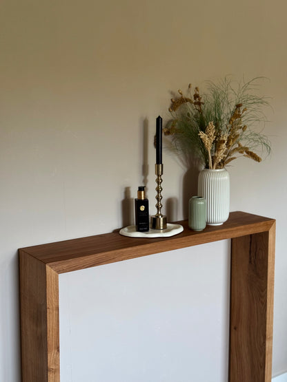 Minimalistische Wandkonsole aus Massivholz | Eichenholz Konsole | Handgefertigte Flurkonsole | Moderner Konsolentisch
