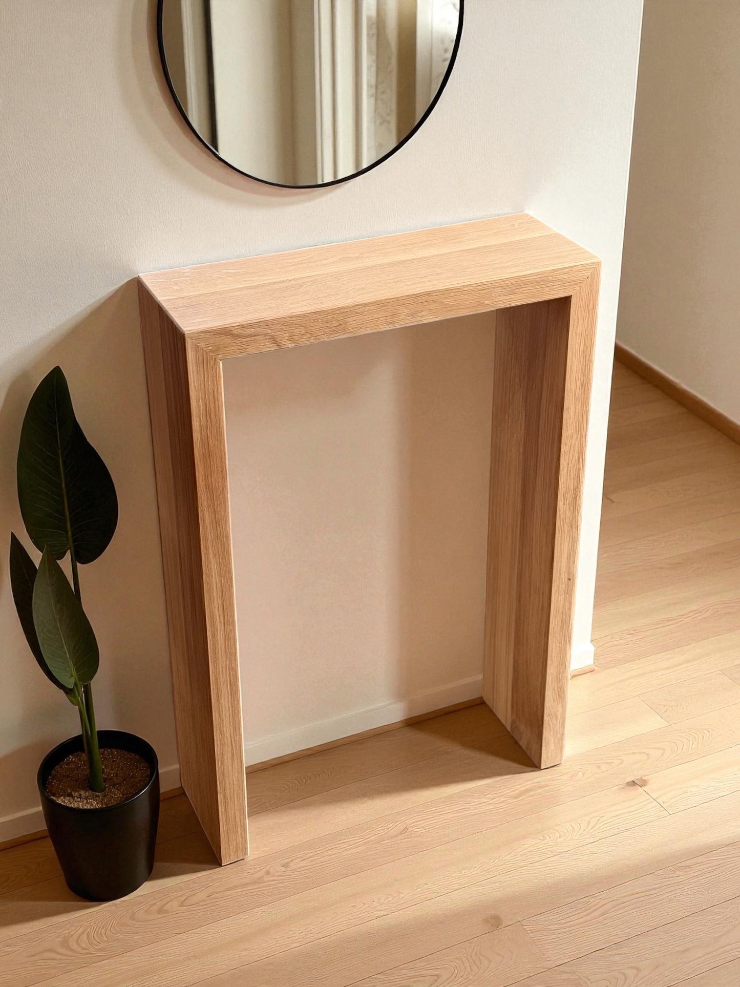 Minimalistische Wandkonsole aus Massivholz | Eichenholz Konsole | Handgefertigte Flurkonsole | Moderner Konsolentisch