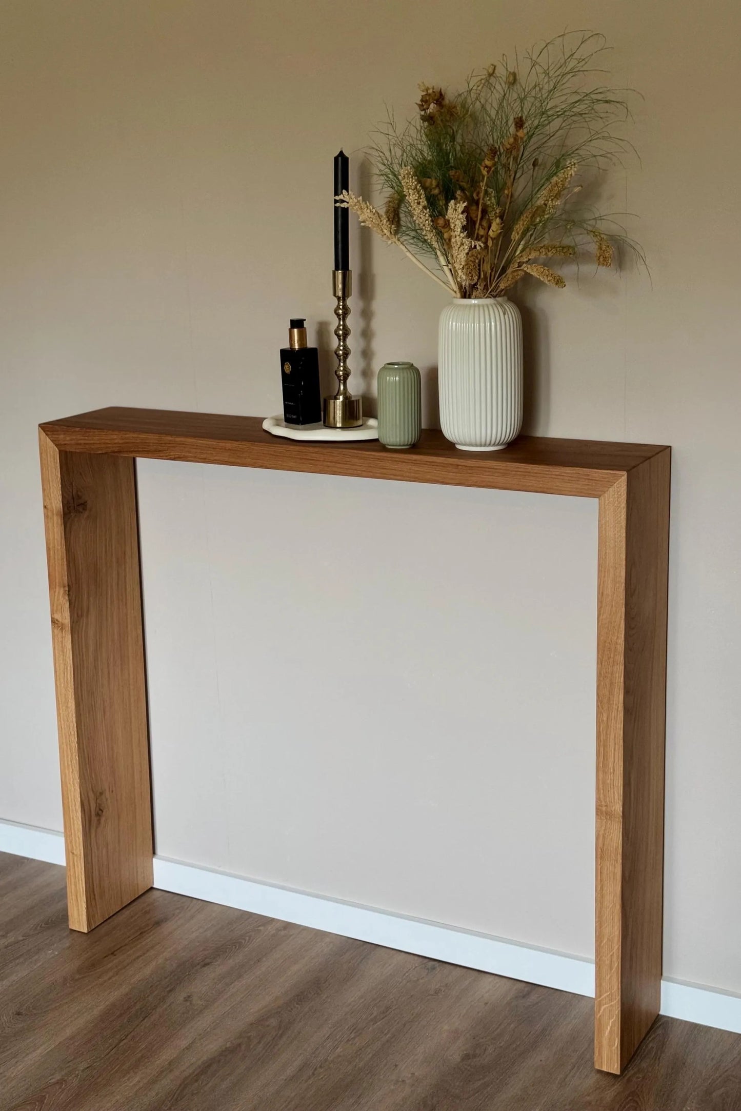 Minimalistische Wandkonsole aus Massivholz | Eichenholz Konsole | Handgefertigte Flurkonsole | Moderner Konsolentisch