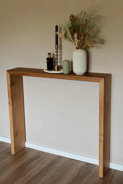 Minimalistische Wandkonsole aus Massivholz | Eichenholz Konsole | Handgefertigte Flurkonsole | Moderner Konsolentisch